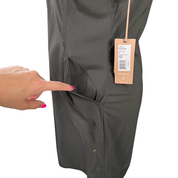 Indyeva NWT UPF 50 Liike V Cinchable Sides Dress Color Pine Size Small - Picture 8 of 10